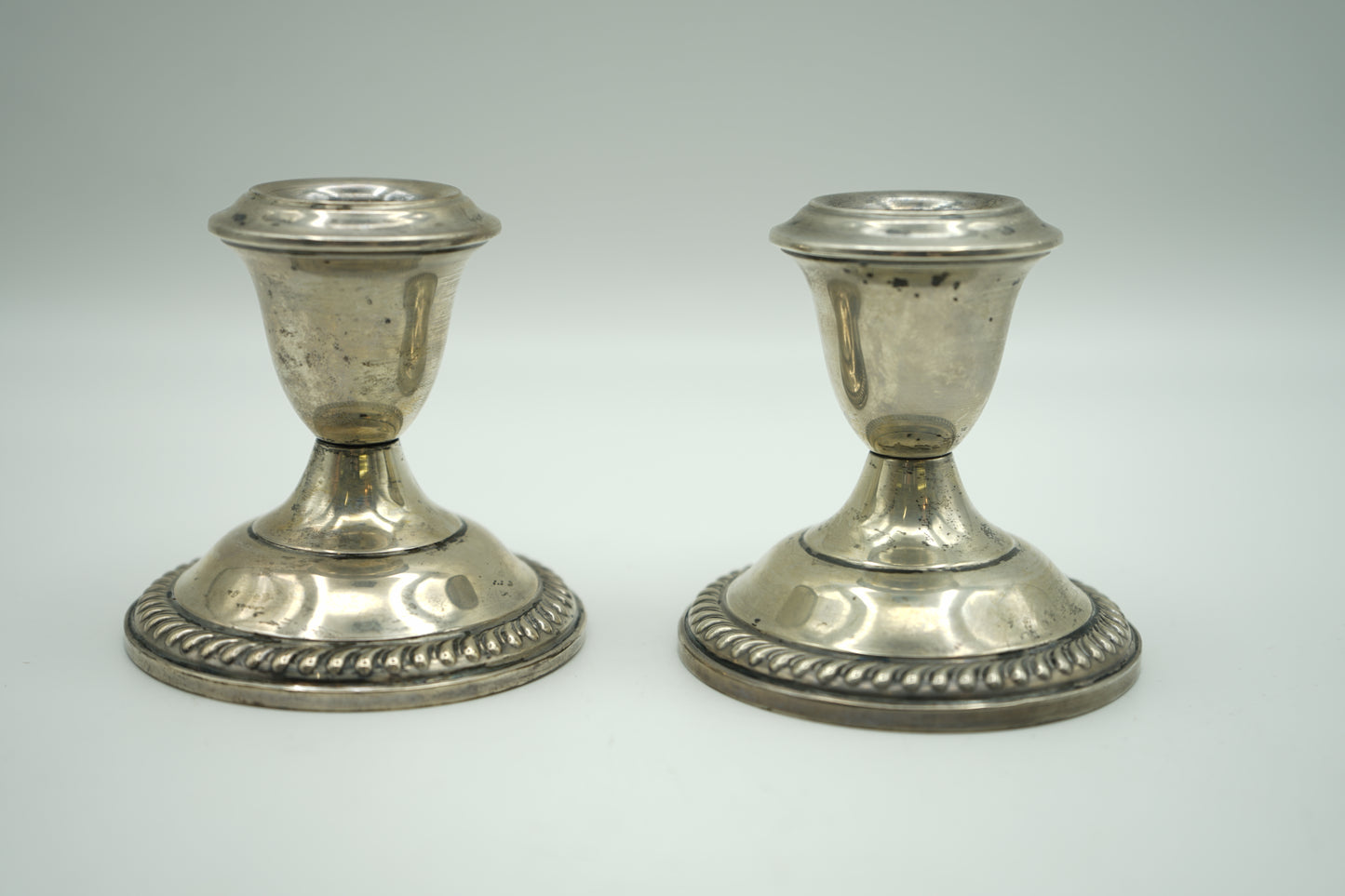 Pair of Vintage Gorham Sterling Silver Weighed Canndlesticks