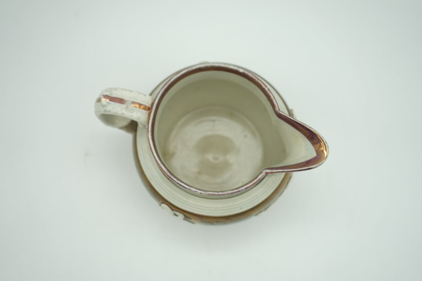 19th century copper lusterware pitcher with sprigged classical figures