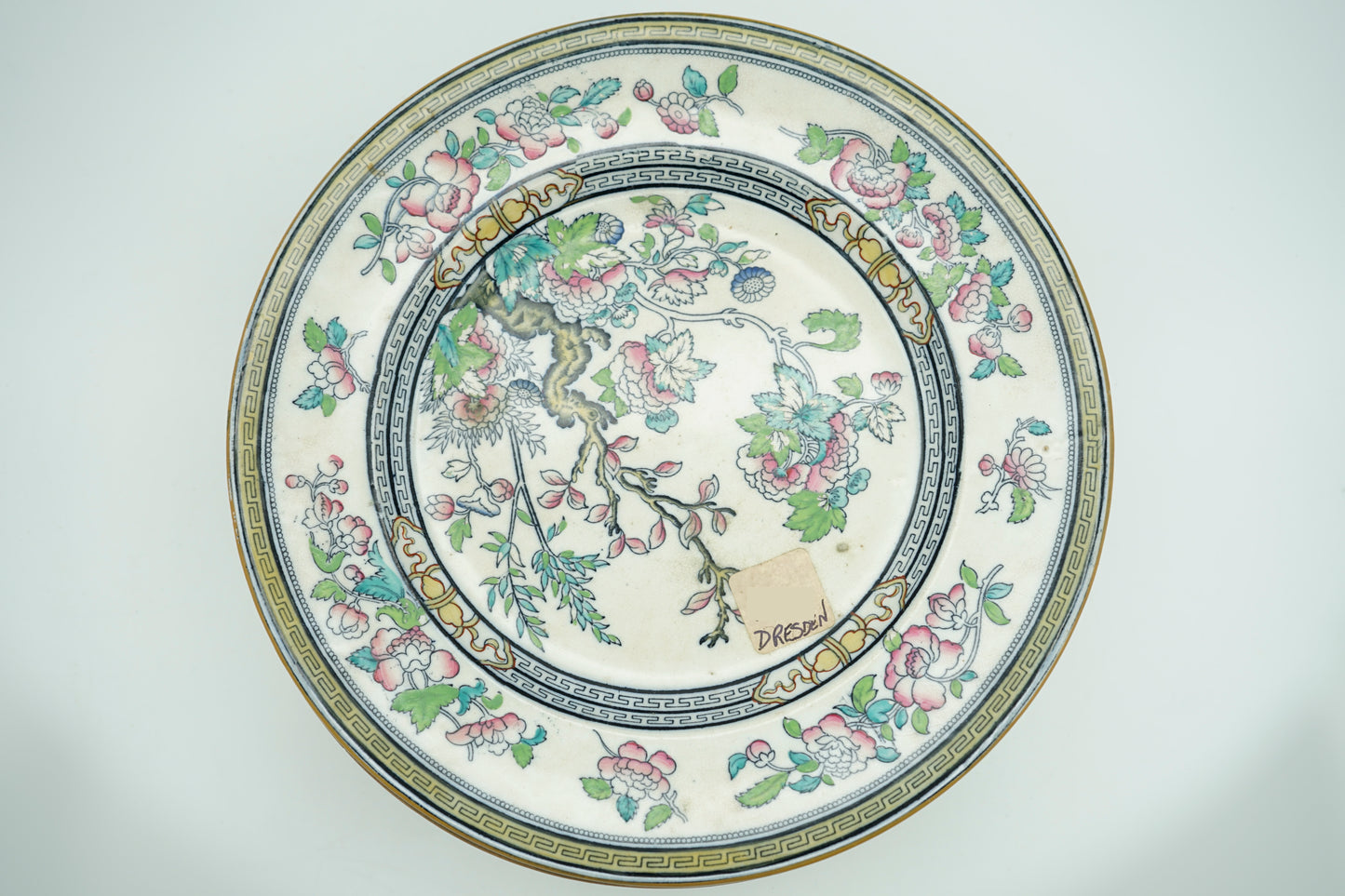 Set of 10 Dresden Porcelain Plates with Floral Pattern