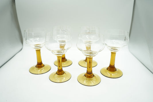 German Roemer Hock Wine Glasses, Bee Hive Stem Set of 6