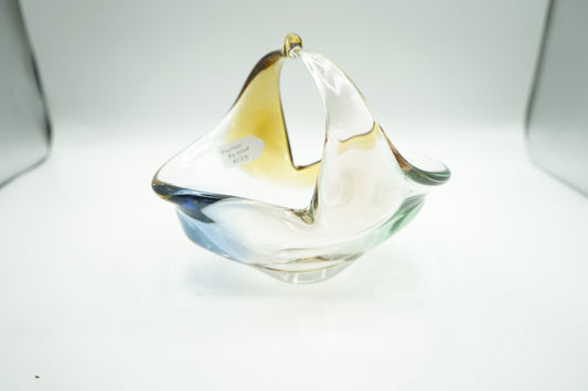 Glass Basket bowl Multicolor Rhapsody František Zemek Mstišov Czechoslovakia