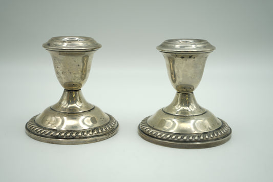 Pair of Vintage Gorham Sterling Silver Weighed Canndlesticks