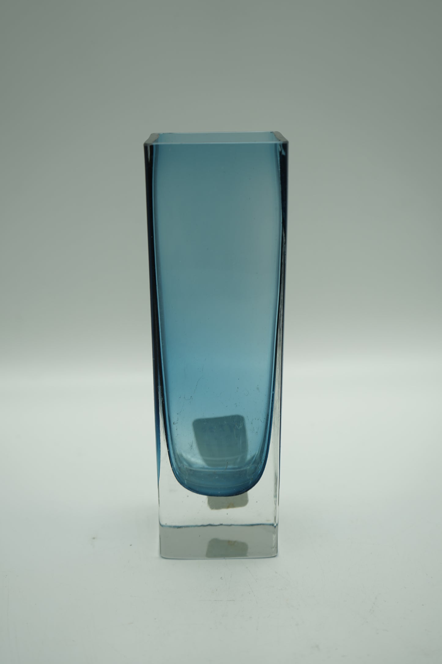 Rectangular Turquoise Glass Vase