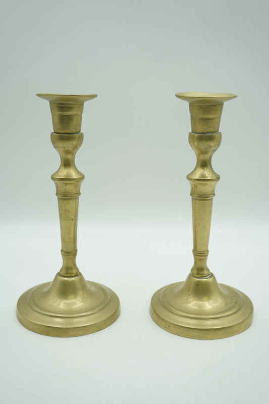 Pair of Two Antique Brass Candelsticks