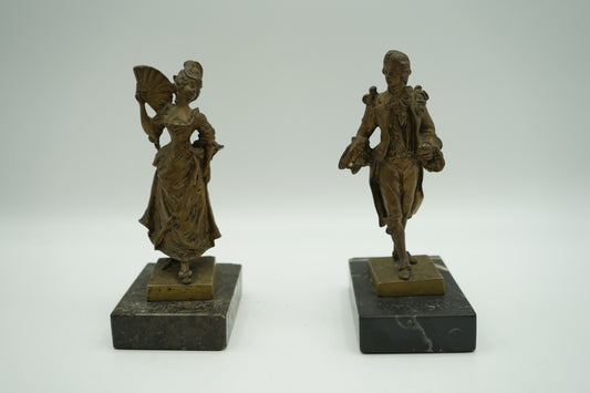 Rococo Era Figurines of Victorian Man and Woman from the 18th Century